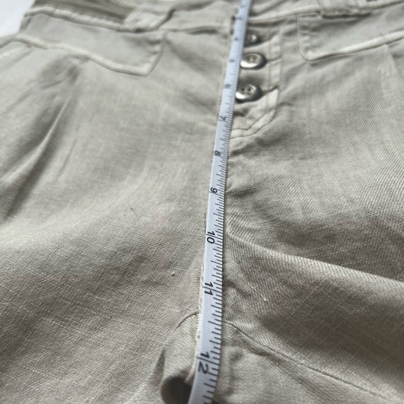 Sundance Quinn Button Front Linen Blend Slouchy Beige Pants Sz 0 Petite Boho - Picture 5 of 8